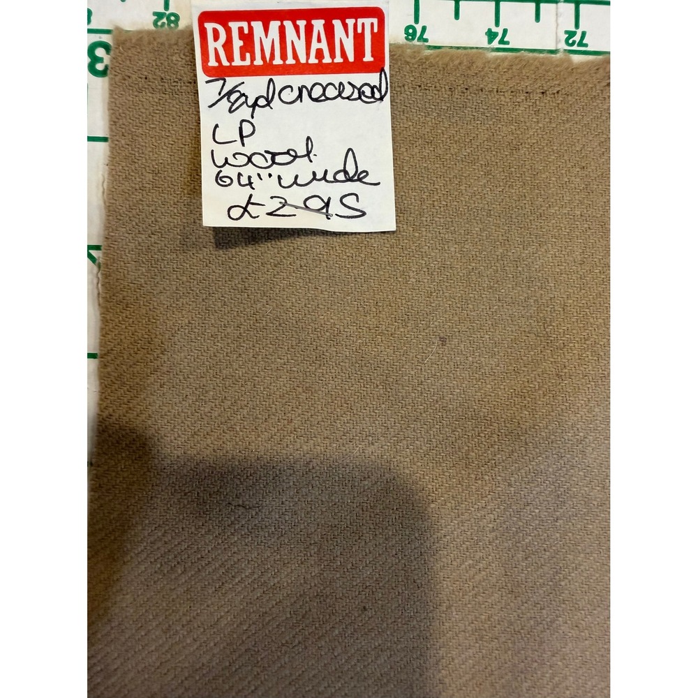 Loro Piana Italian Wool Fabric Remnant Tan Camel Twill 64 wide x 7/8 Yard Luxury